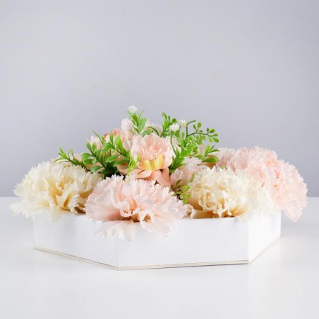 Wooden box "hexagon" with partitions 28x24.5x5 cm, white color
