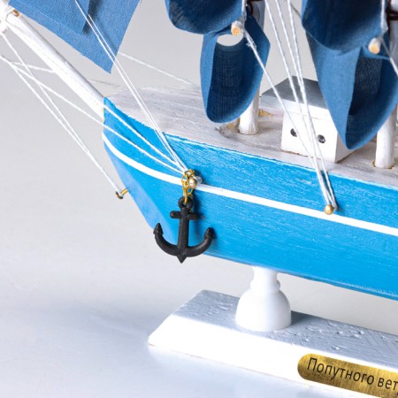 Souvenir small “Askold” souvenir ship, blue sides with strip, blue sails, 23.5 × 4.5 × 23 cm-4