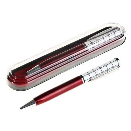Gift handle, ball "mosaic" in a plastic case, rotary, burgundy-white