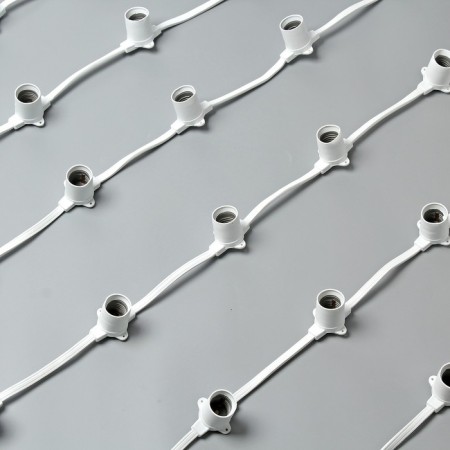 Girlyanda "Bels Light" 50 m, IP65, 2W, white rubber thread, step 20 cm, E27 (without lamps), 220 V