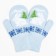 Double children's mittens, blue color, size 16 (9-12 years old)