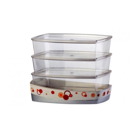 Set of containers on a stand 4 pcs Ruby