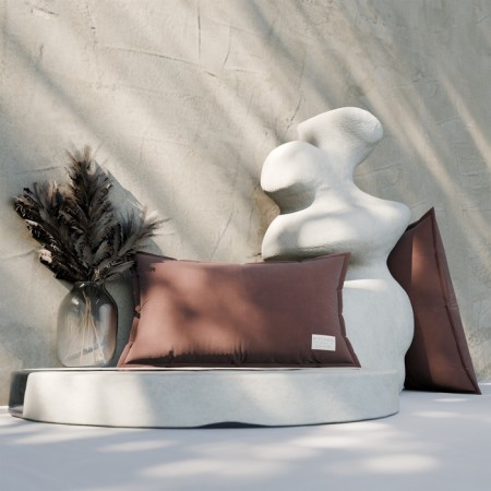 Ethel pillow, 30x50+1 cm, brown, 100% cotton-1