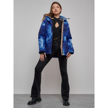 Ski jacket female, size 58, dark blue color-9