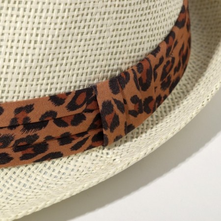 Women's hat Minaku "Leopard", size 56-58, color Ecrew-1