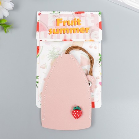 Tail to the leatherette to the hidden "strawberry" Direct pink 11.5x7.5 cm