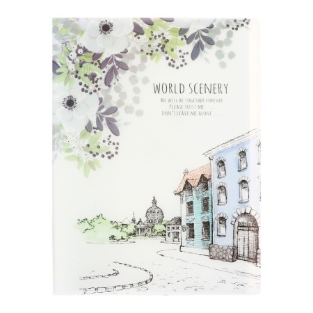 A4 folder, with 30 transparent files, city, mix-1