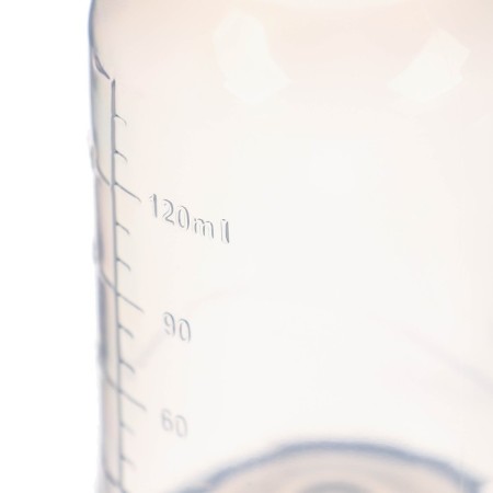 A bottle for feeding, a classic throat, 150 ml., From 0 months, cylinder, pink color-3