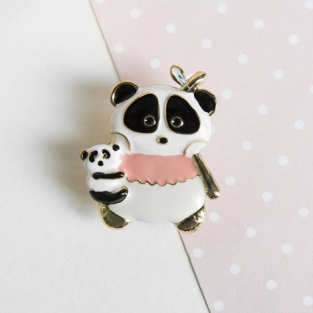 Brooch "Panda", colored in gold-1