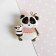 Brooch "Panda", colored in gold