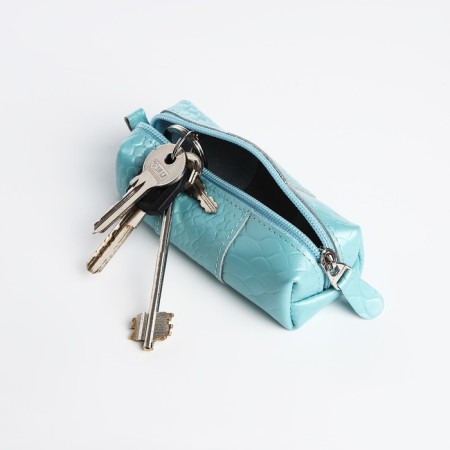 Key of the zipper, length 12.5 cm, ring, blue color-2