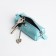 Key of the zipper, length 12.5 cm, ring, blue color