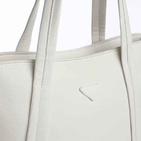 Bag Female Tout with zipper, white color-4
