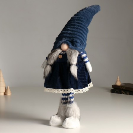 Interior doll "Grandma in a blue sundress and cap" 54 cm-4