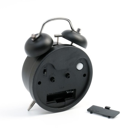 Clock - desktop's alarm clock, discrete move, 11.5 x 16 cm, black-2