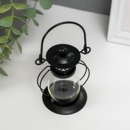Summary metal, glass for 1 candle "Purvated flashlight" 9.2x6.2x5.8 cm-2