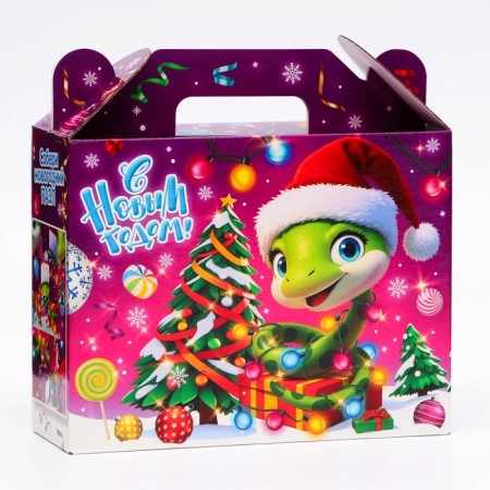 Gift box New Year's serpentines 23 x 8.5 x 23 cm-2