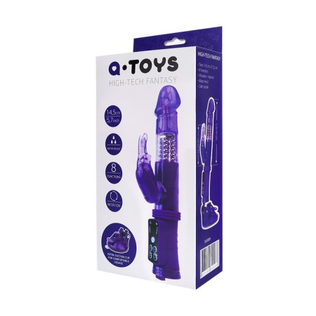 Vibrator with a clitoral stimulator Toyfa A-Toys, TPR, purple color, 22 cm-6
