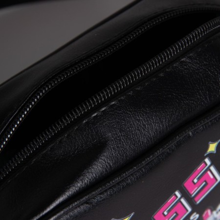 Children's bag for Kiss, artificial leather, on a strap, black, 18x6x11 cm-3