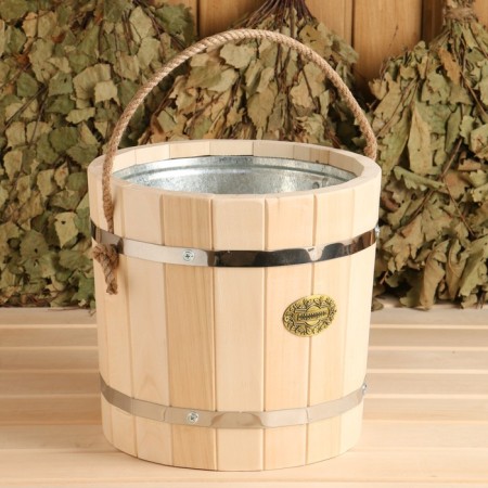 A bucket of linden, 7l, galvanized insert, handle-Vervka, "Dobroparov"-2