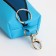 Key of zipper, length 16 cm, ring, carbine, blue color