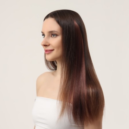 Local Locon, straight hair, clock, 50 cm, 5 g, chestnut color-6