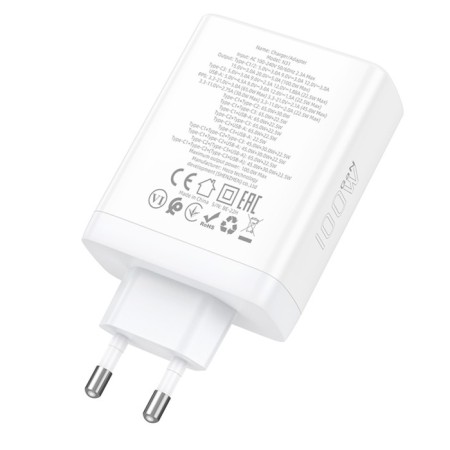 The N31, 3 Type-C, 1 USB, 100 W, PD + Qc, White Network Charger, White-2
