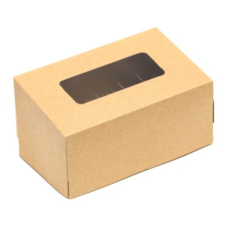 The box is folding, with a window, craft, 15 x 10 x 7 cm, set 10 pcs.-1