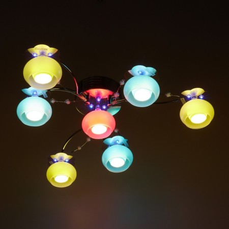 Economic Service Chandelier "Dawn", 7x12W G4, color chromium, with PDU 55x5x15cm-4
