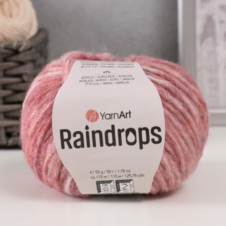 Rindrops yarn 18% wool, 35% polyamide, 47% acrylic 115m/50g (2905 tons of melange)