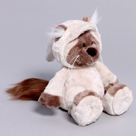 Soft toy "cat" in a suit, 25 cm, beige color-7