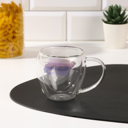 Glass mug with double bottom "Color Life", 200 ml-2