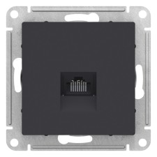Розетка компьютерная SE ATLASDESIGN, RJ45, встраиваемая, IP20, карбон, ATN001083