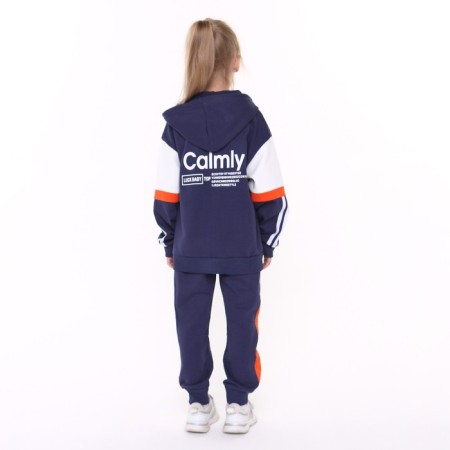 Kids' costume (sweatshirt/pants), dark blue color, height 86-92cm-4