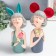 Polystone souvenir "Girl with ears with flower/star" MIX 7x5x21.5 cm