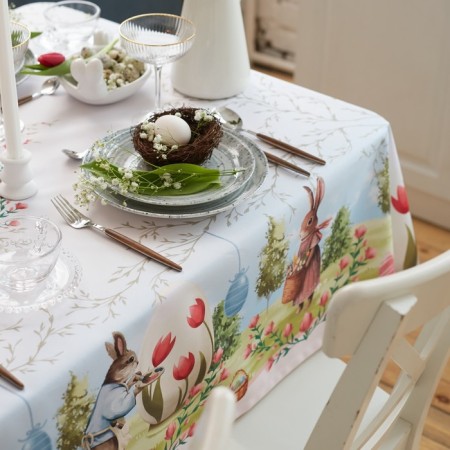 Grinding tablecloth Easter Garden 145*215 +/- 3 cm, 100% p/e-3