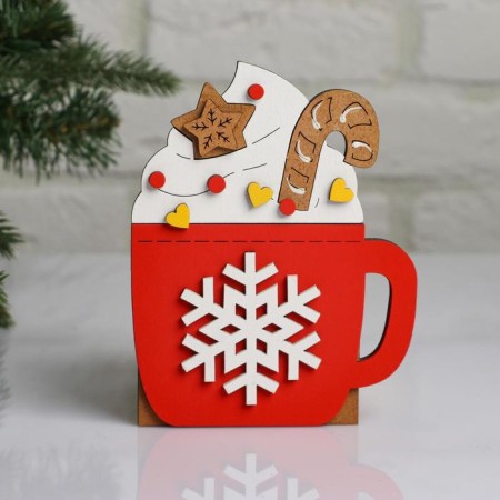 Kashpo wooden, 12 × 9 × 15 cm "New Year's. Hot mug", gift packaging-1