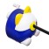 Mechanical sharpener with container, purple ears/white