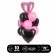 A set of balloons "Black-pink hearts", foil, latex, 10 pcs.