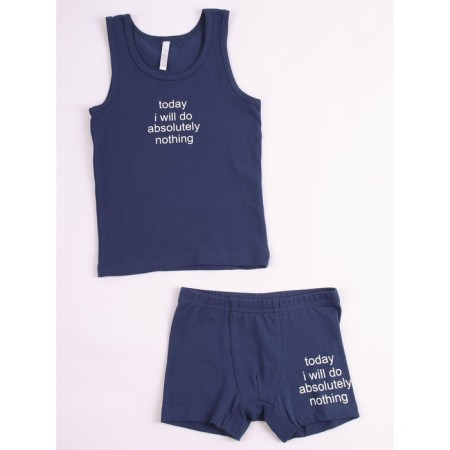 Set for a boy: T -shirt, panties, height 128 cm, blue color