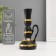 Polystone candlestick "Lamp with a flowering pattern" D-2 cm, black 6x6x13 cm