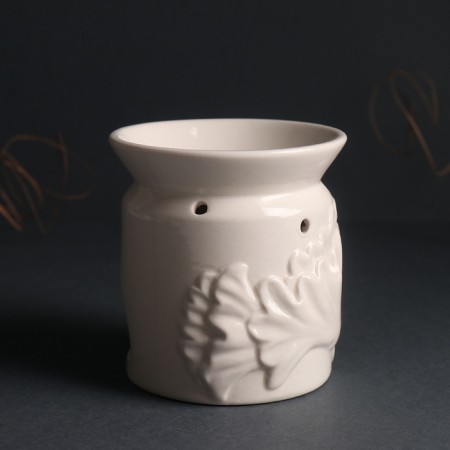 Aroma lamp ceramics "foliage" white 9x9x9.4 cm-1
