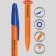 Ballic handle Erichkrause R-301 Orange Stick, node 0.7 mm, blue ink, letter line 2000 meters, barcode on the handle