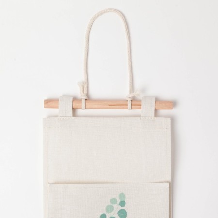 Textile pocket "eucalyptus" 3 departments, 56x20 cm-2