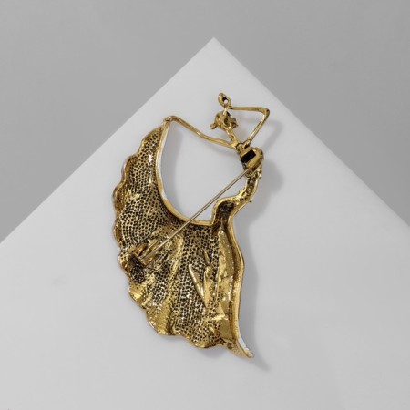 Brooch "Ballerina" Drama, gray color in black gold-1