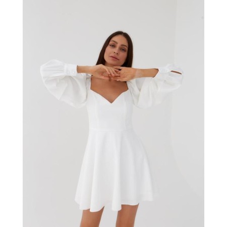 Dress summer female mist size 44, white color-4