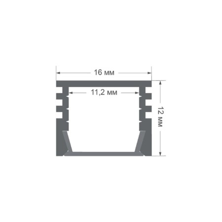 Aluminum profile Apeyron, 16x12 mm, invoice, 2 m, wooden distant, accessories-1