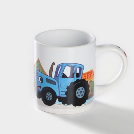 A set of children's dishes from ceramics “Blue Tractor”, 3 objects: 240 ml mug, bowl d = 18 cm, plate d = 19 cm-8