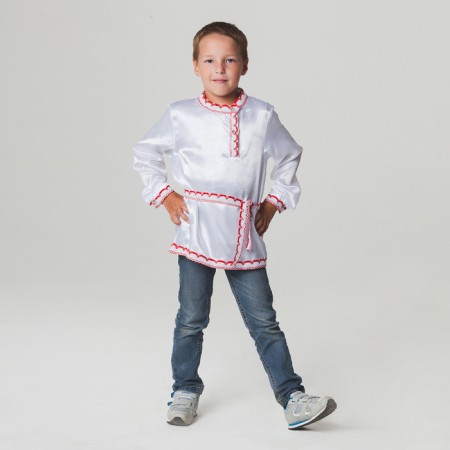 Russian folk shirt for a boy, river 60, height 110-116 cm