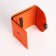 Women's wallet on the button, orange color